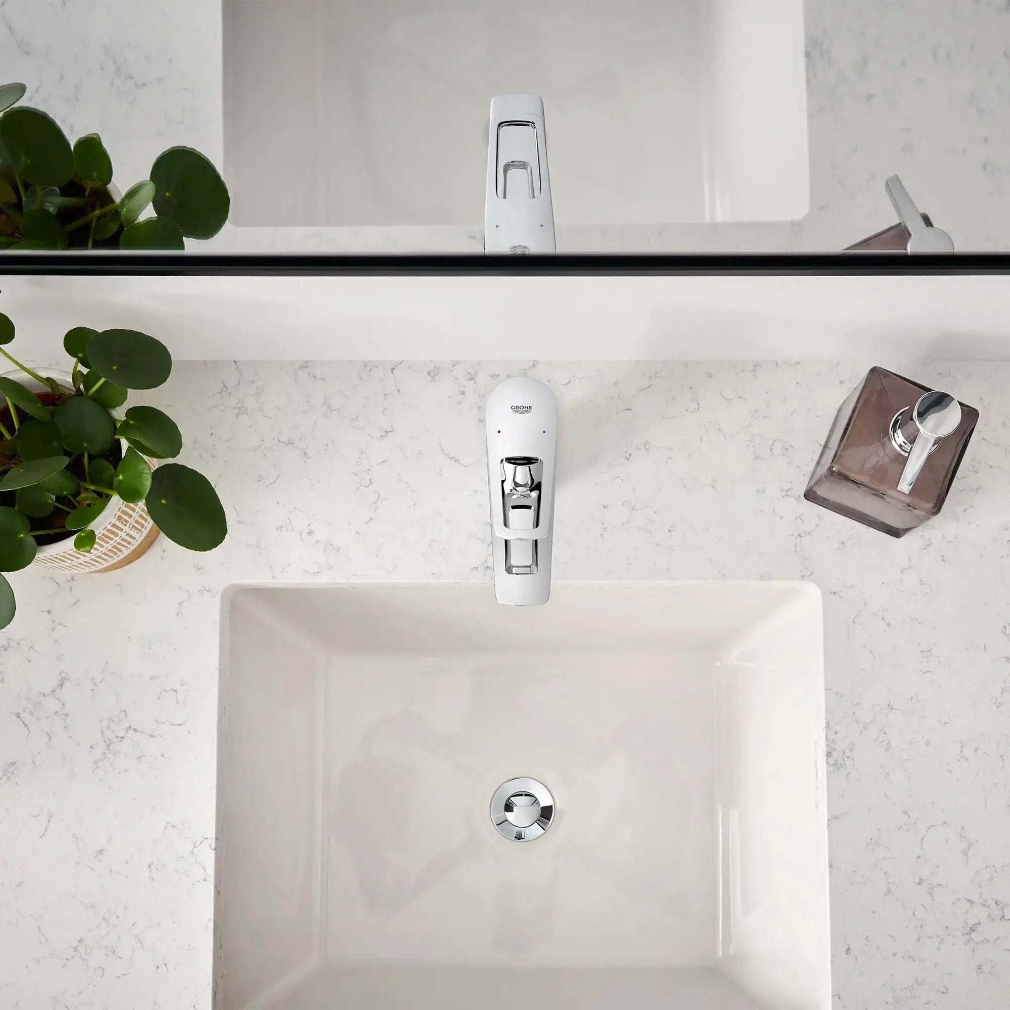 chrome bathroom faucet