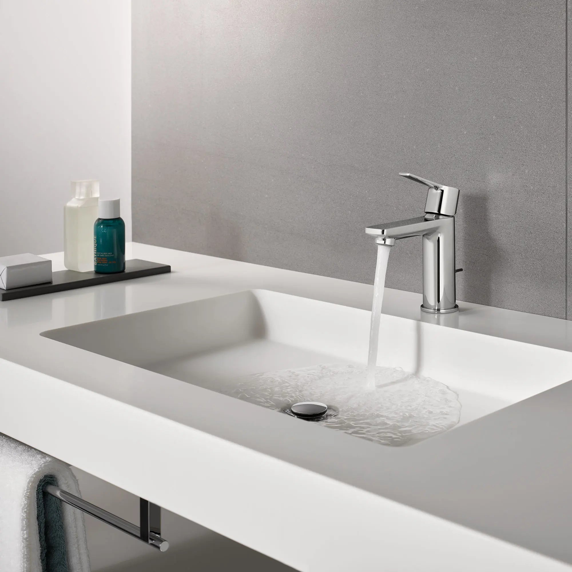 chrome bathroom faucet