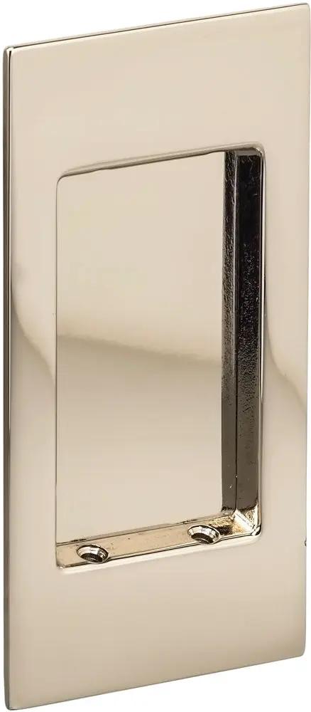 Omnia Solid Brass Modern Rectangular Flush Cup Pocket Door Set by Omnia