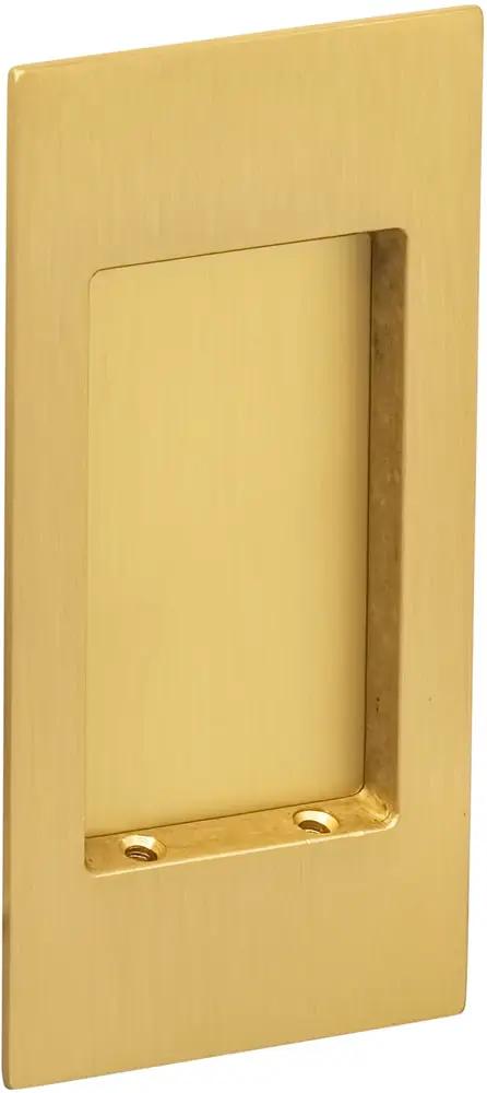 Omnia Solid Brass Modern Rectangular Flush Cup Pocket Door Set by Omnia
