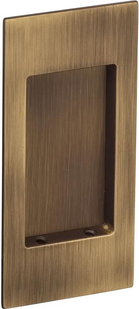 Omnia Solid Brass Modern Rectangular Flush Cup Pocket Door Set by Omnia