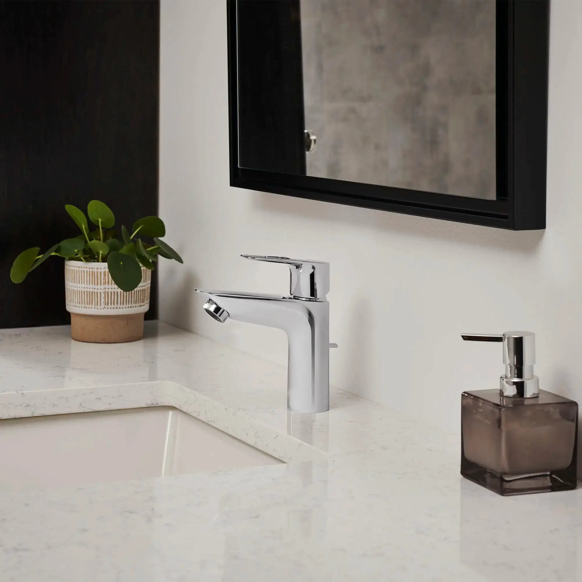 chrome bathroom faucet