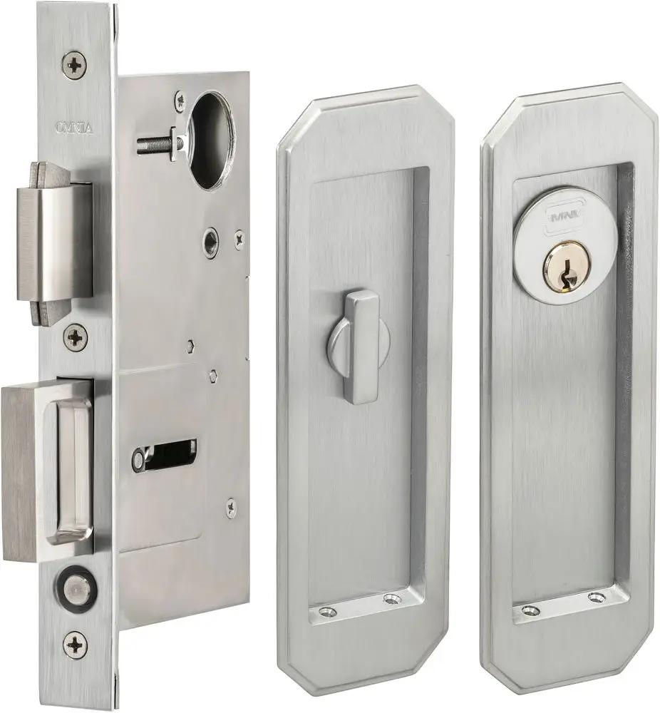 Omnia Solid Brass Traditional Flush Cup Pocket Door Set by Omnia