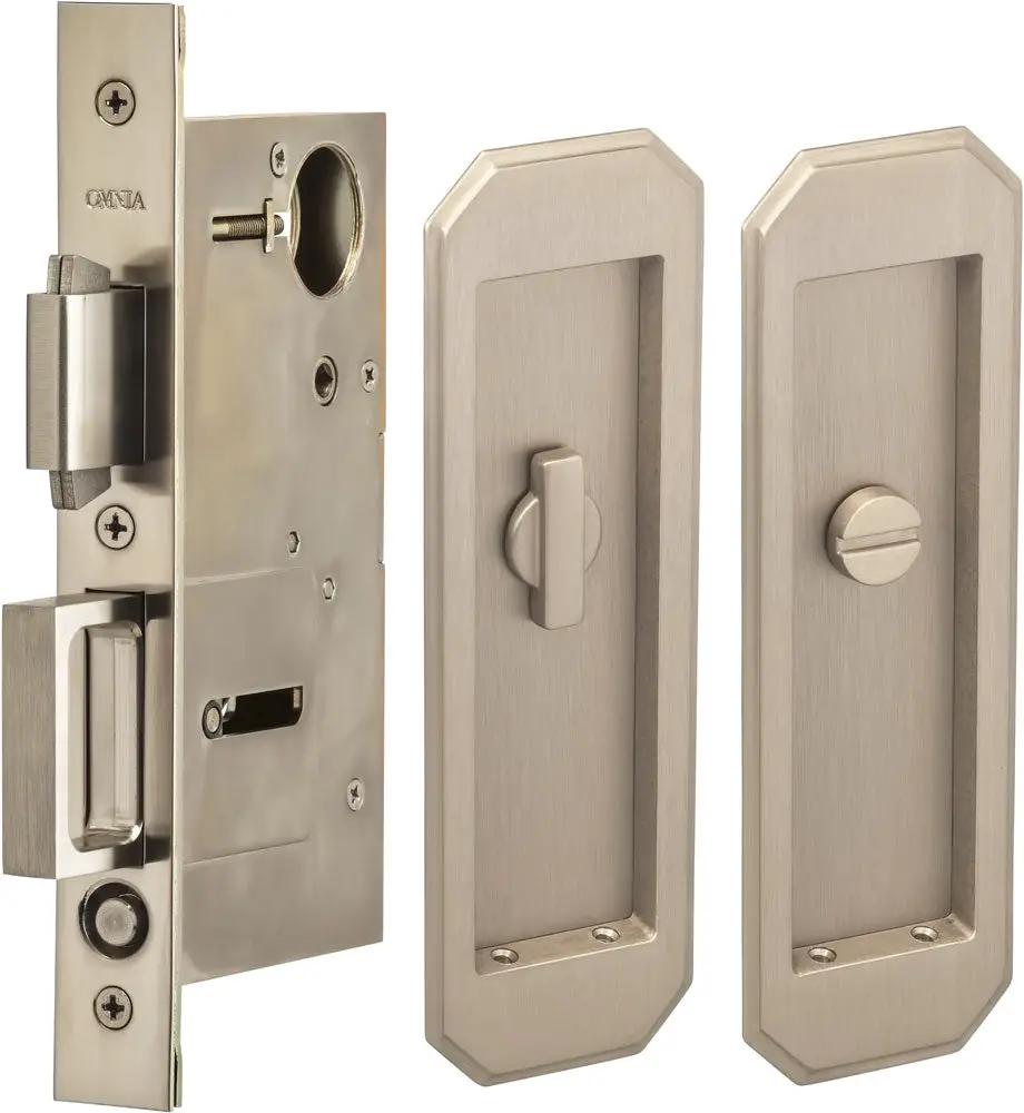 Omnia Solid Brass Traditional Flush Cup Pocket Door Set by Omnia