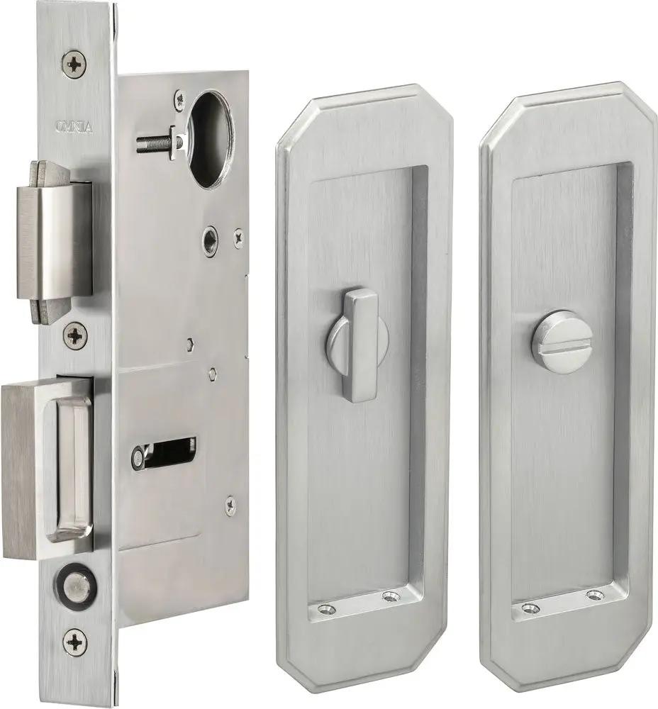 Omnia Solid Brass Traditional Flush Cup Pocket Door Set by Omnia