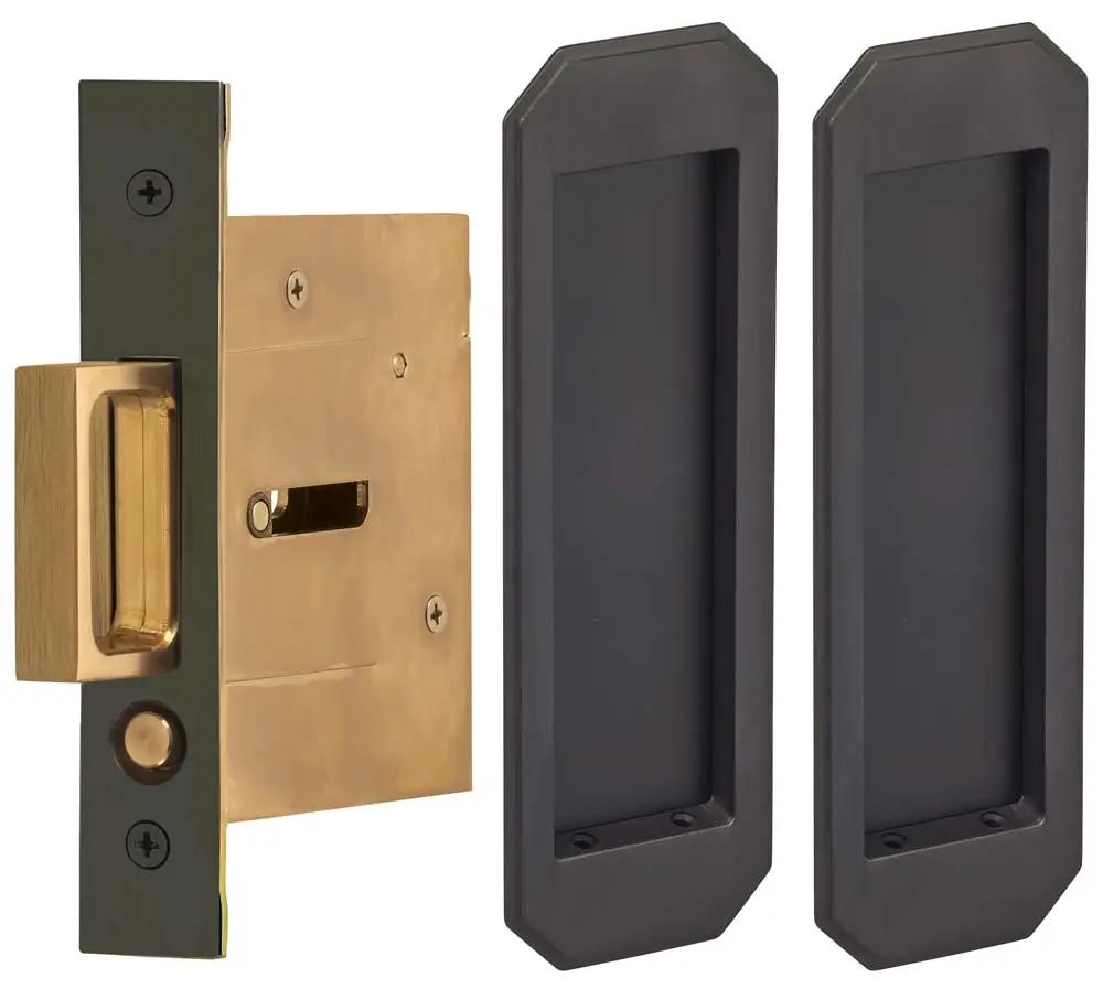 Omnia Solid Brass Traditional Flush Cup Pocket Door Set by Omnia