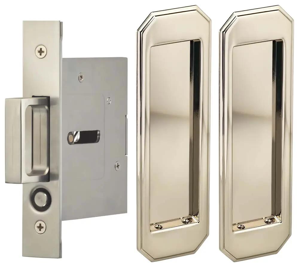 Omnia Solid Brass Traditional Flush Cup Pocket Door Set by Omnia