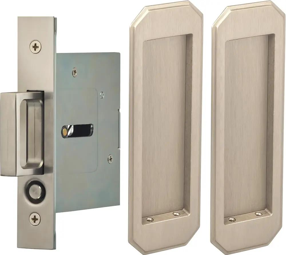 Omnia Solid Brass Traditional Flush Cup Pocket Door Set by Omnia