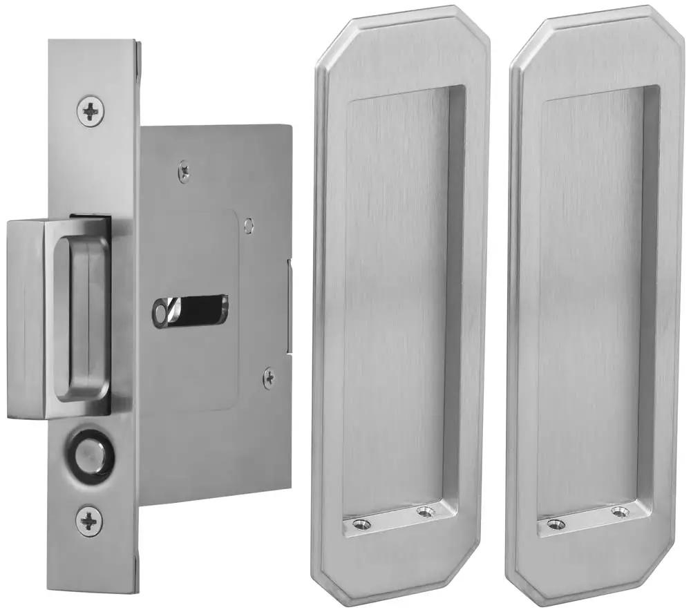 Omnia Solid Brass Traditional Flush Cup Pocket Door Set by Omnia