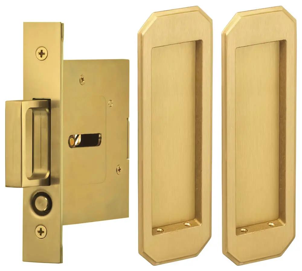 Omnia Solid Brass Traditional Flush Cup Pocket Door Set by Omnia