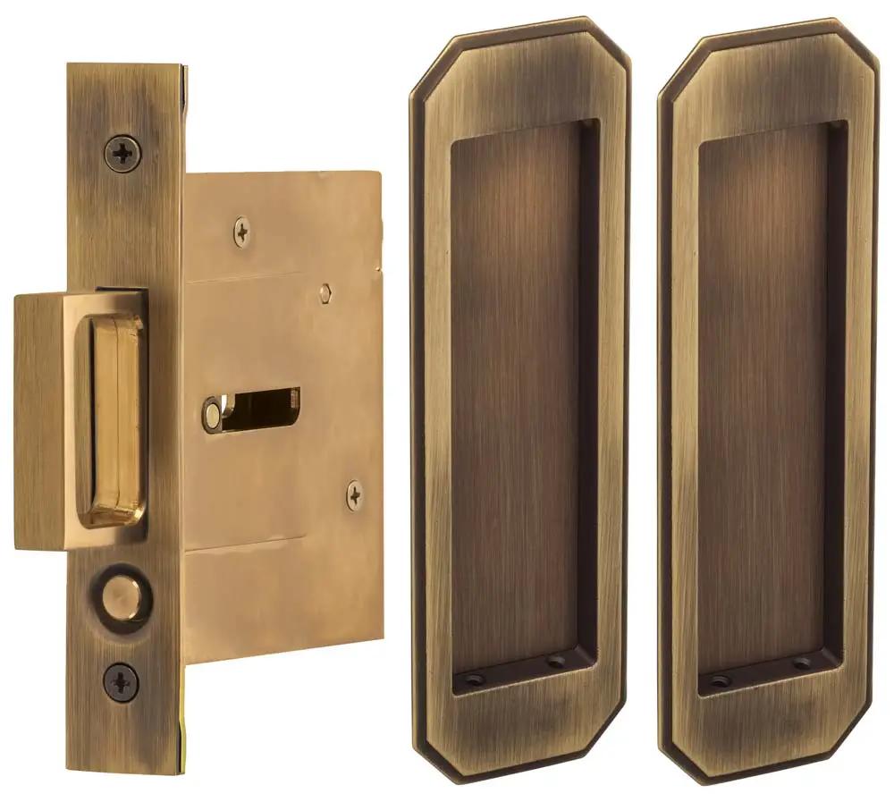 Omnia Solid Brass Traditional Flush Cup Pocket Door Set by Omnia