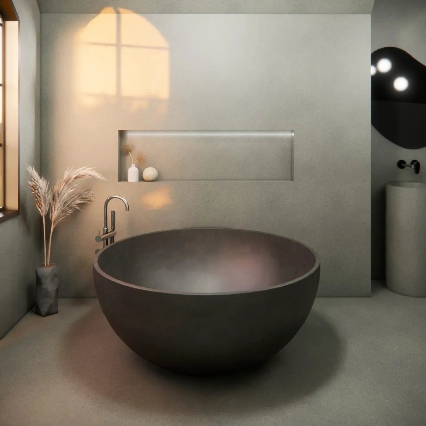Balux Kopa 55 Concrete Freestanding Bathtub by Balux