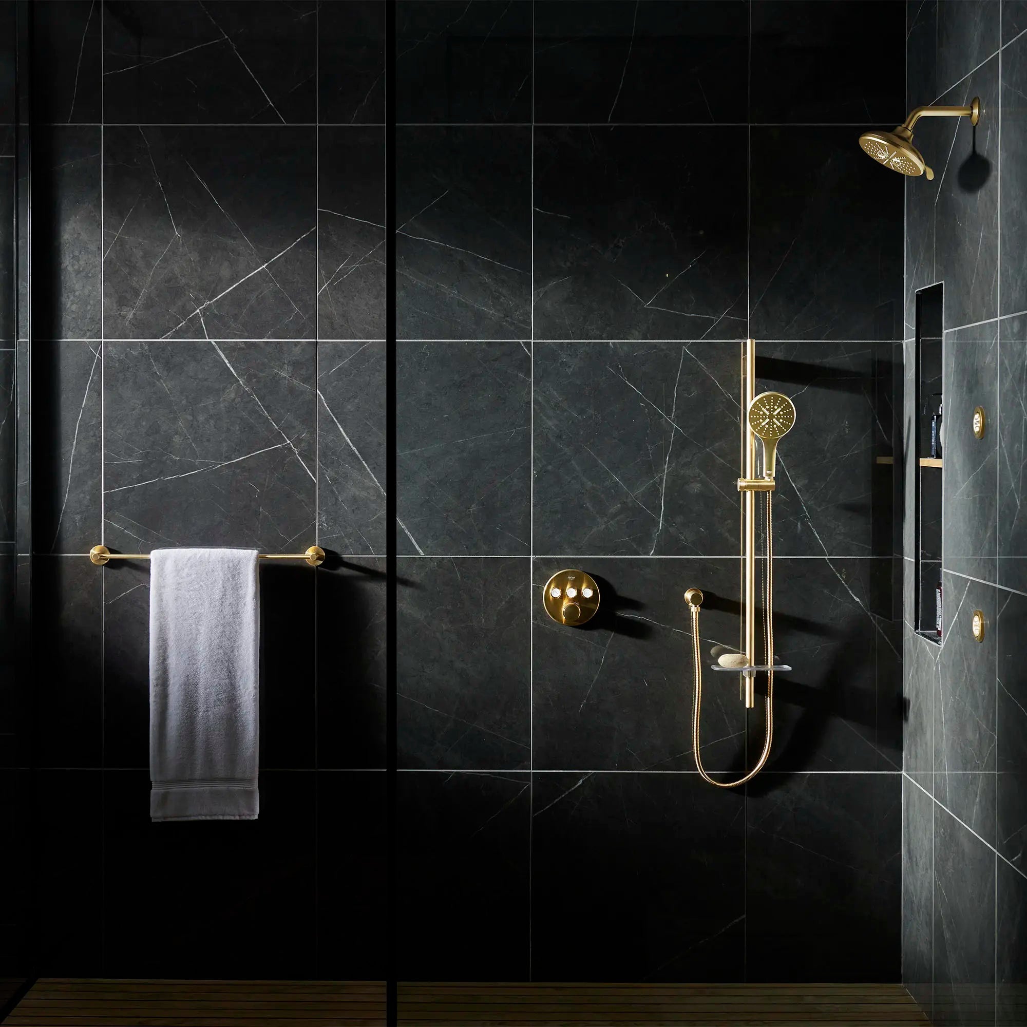 brushed cool sunrise towel bar