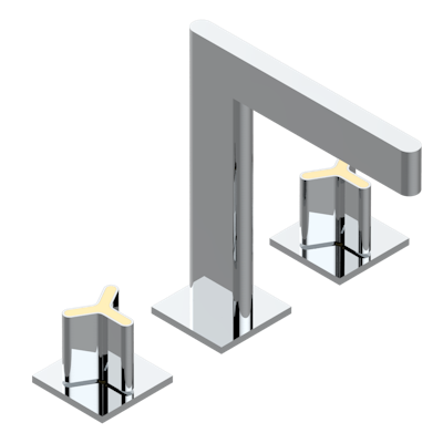 THG Paris Icon-X Metal Inlay Widespread Lavatory Set with Drain by THG Paris
