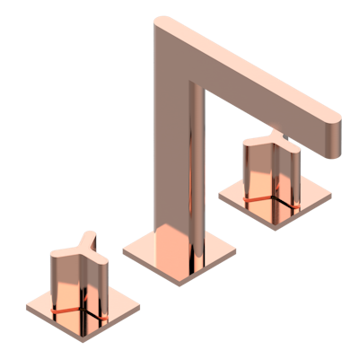 THG Paris Icon-X Metal Inlay Widespread Lavatory Set with Drain by THG Paris