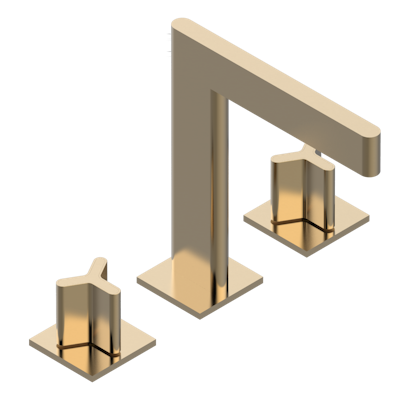 THG Paris Icon-X Metal Inlay Widespread Lavatory Set with Drain by THG Paris