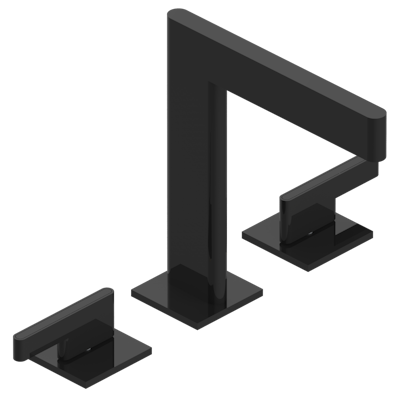 THG Paris Icon-X Metal Inlay with Lever Handles Widespread Lavatory Set with Drain by THG Paris