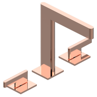 THG Paris Icon-X Metal Inlay with Lever Handles Widespread Lavatory Set with Drain by THG Paris