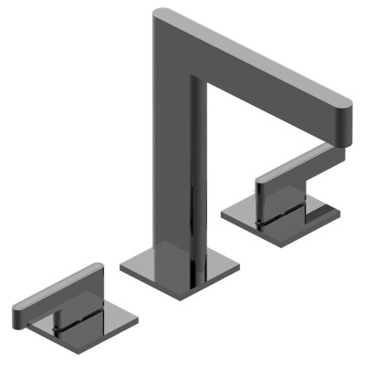 THG Paris Icon-X Metal Inlay with Lever Handles Widespread Lavatory Set with Drain by THG Paris