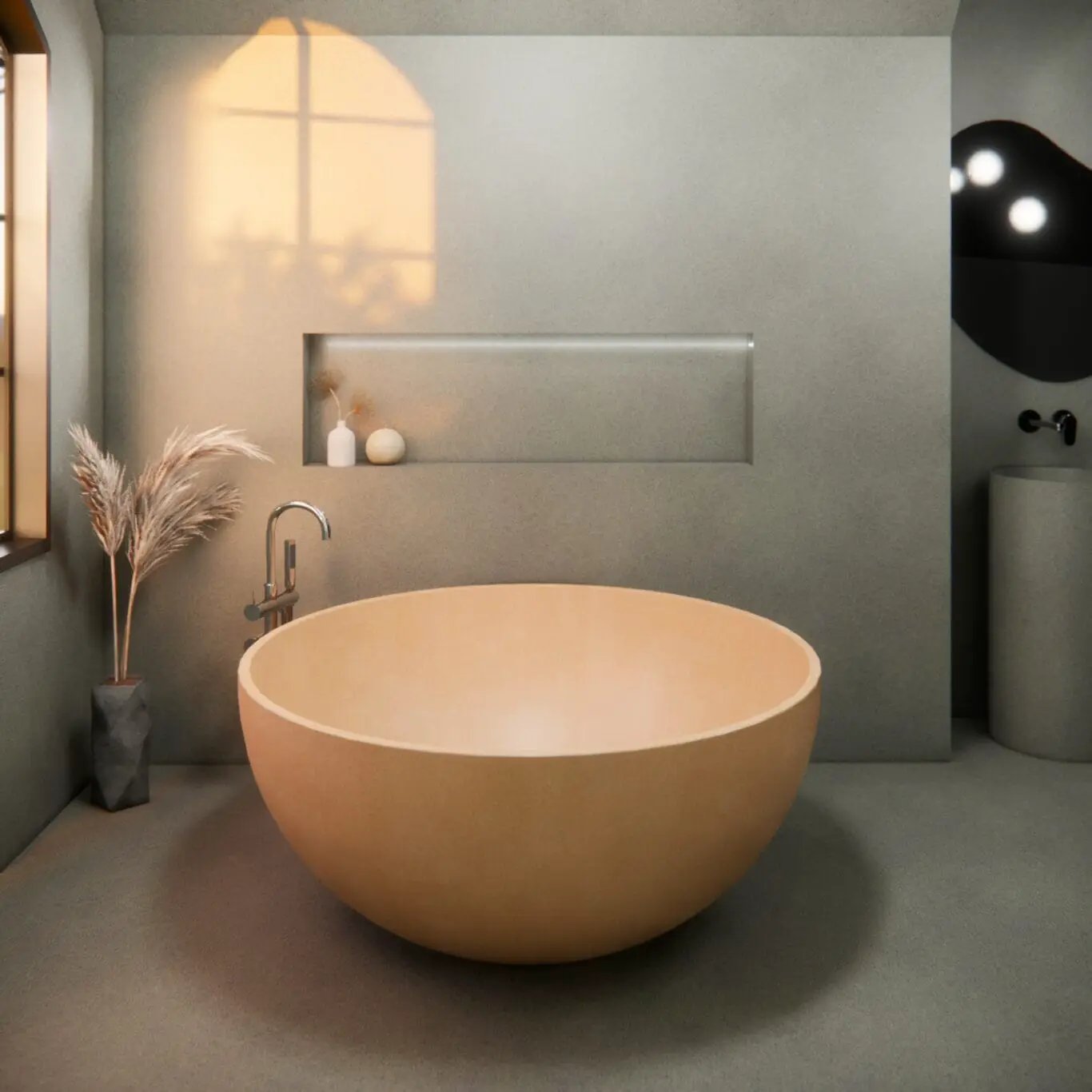 Balux Kopa 55 Concrete Freestanding Bathtub by Balux