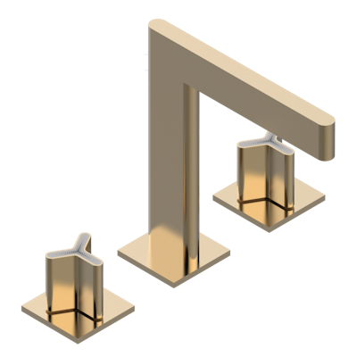 THG Paris Icon-X Titanium Widespread Lavatory Set with Drain by THG Paris