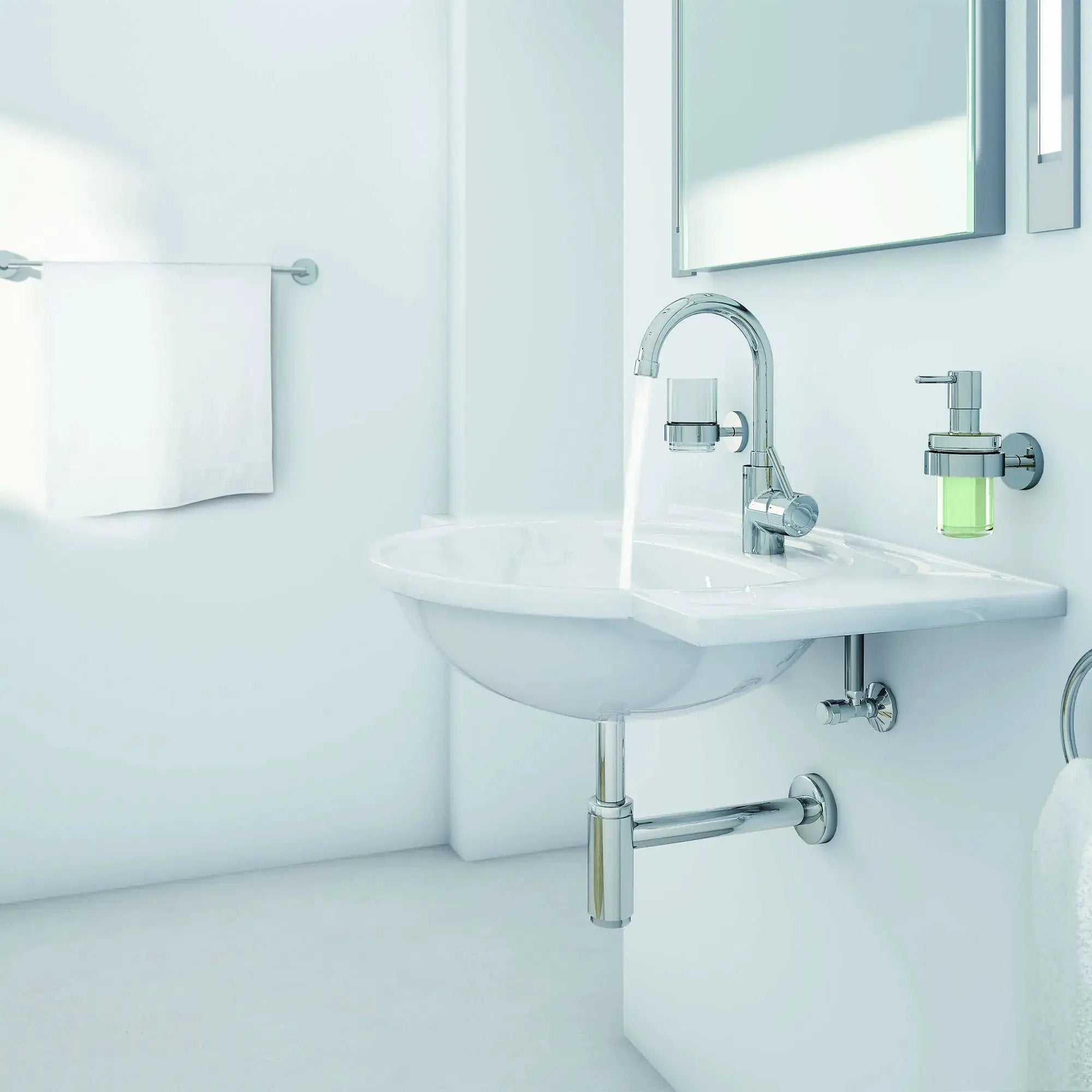 chrome bathroom faucet
