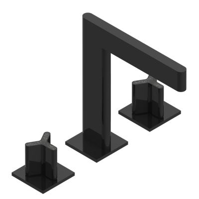 THG Paris Icon-X Carbon Gold Widespread Lavatory Set with Drain