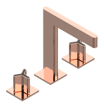 THG Paris Icon-X Carbon Gold Widespread Lavatory Set with Drain by THG Paris