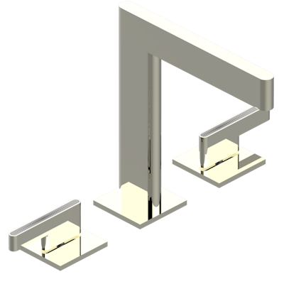 THG Paris Icon-X - Titanium with Lever Handles Widespread Lavatory Set with Drain by THG Paris
