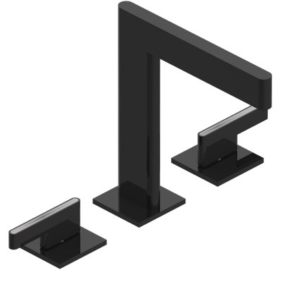 THG Paris Icon-X - Titanium with Lever Handles Widespread Lavatory Set with Drain by THG Paris