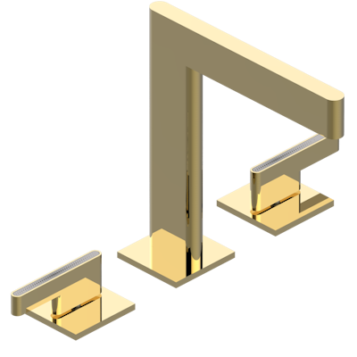 THG Paris Icon-X - Titanium with Lever Handles Widespread Lavatory Set with Drain by THG Paris
