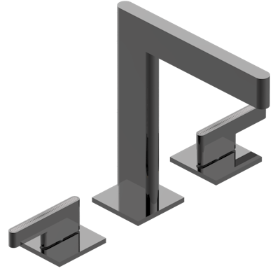 THG Paris Icon-X - Titanium with Lever Handles Widespread Lavatory Set with Drain by THG Paris