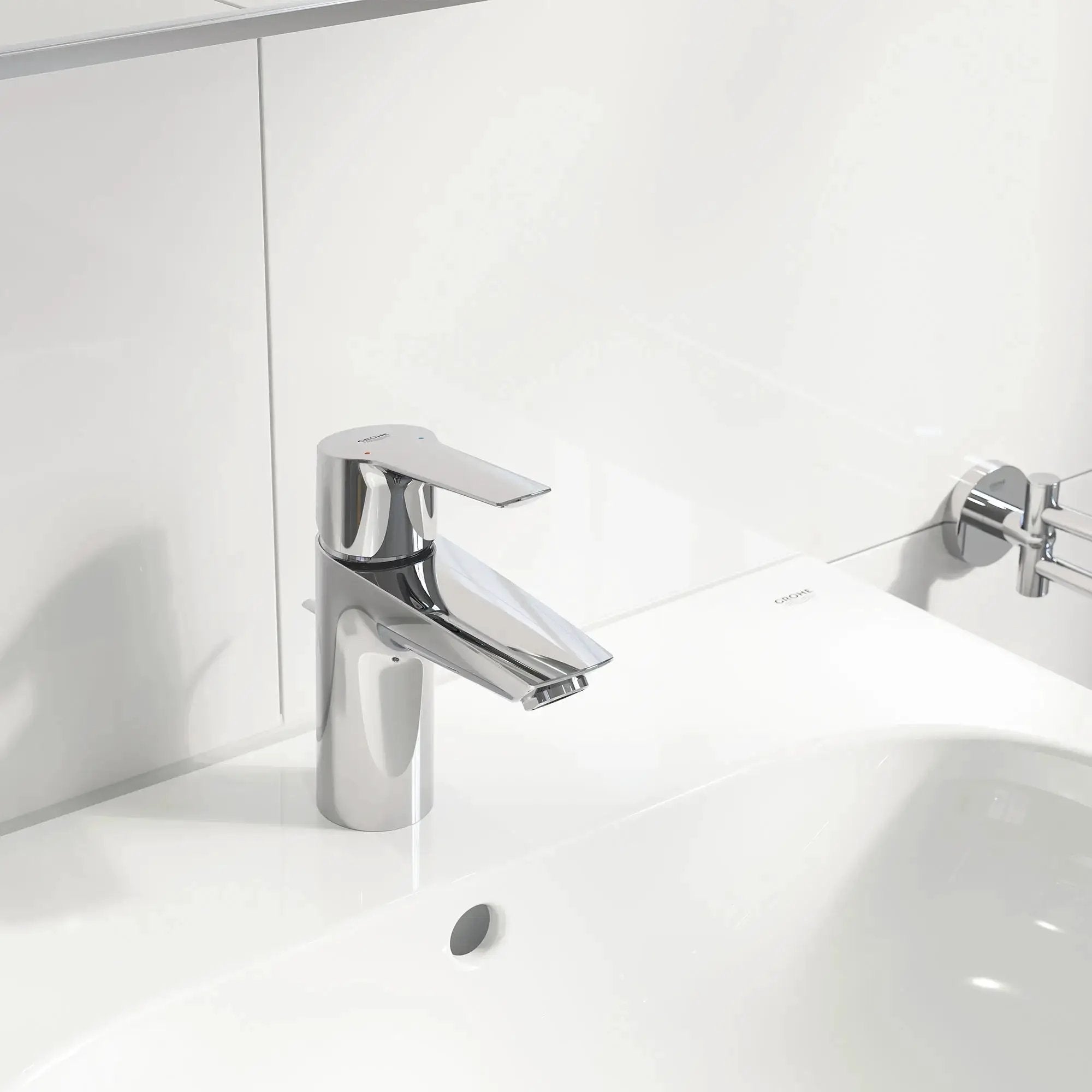 chrome bathroom faucet