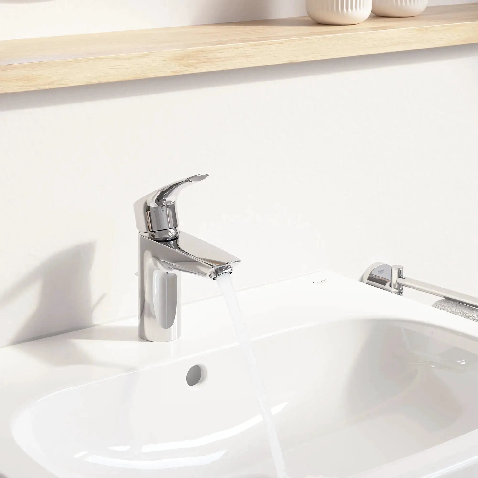 chrome bathroom faucet