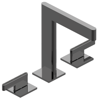 THG Paris Icon-X Carbon Gold with Lever Handles Widespread Lavatory Set with Drain by THG Paris