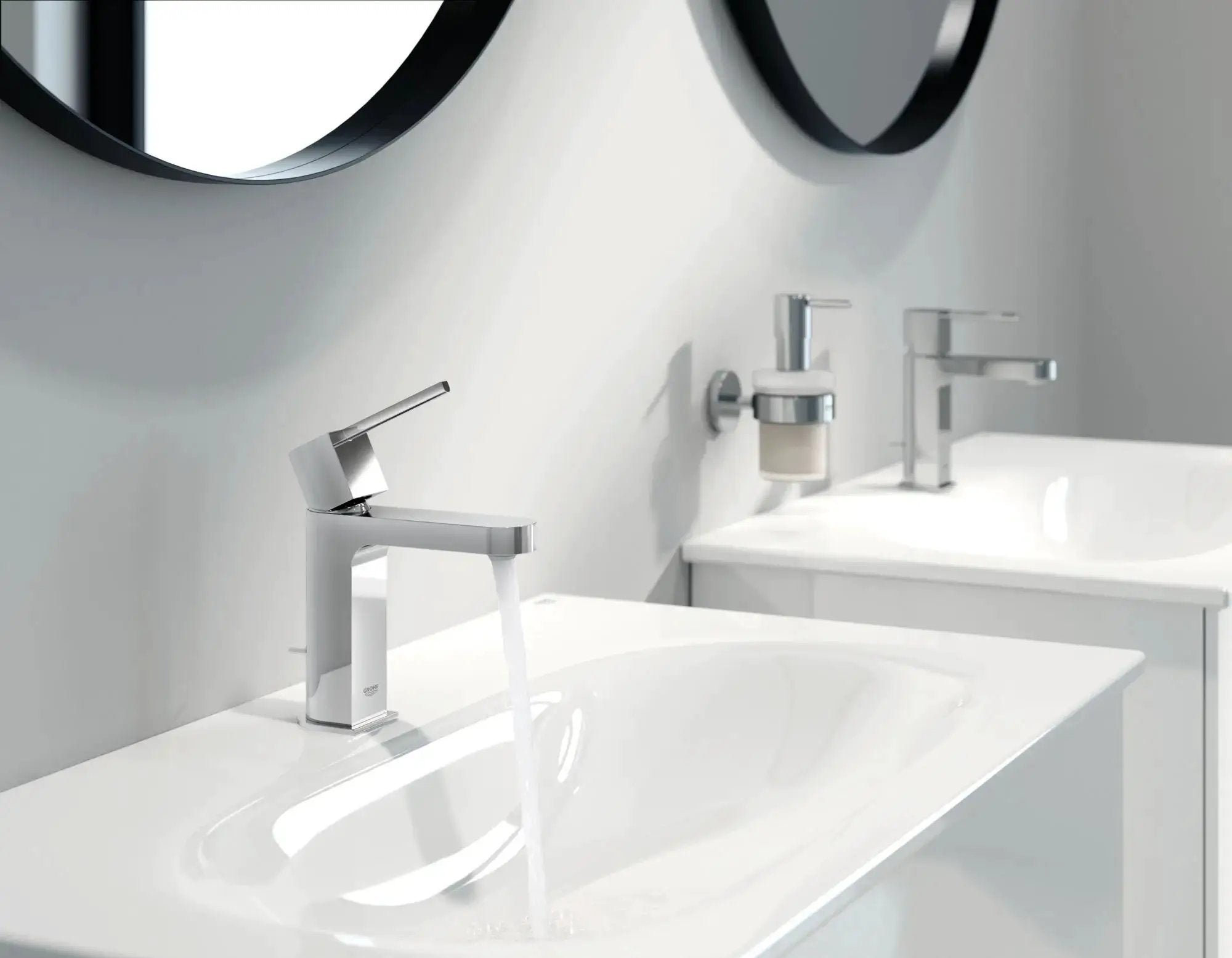 chrome bathroom faucet