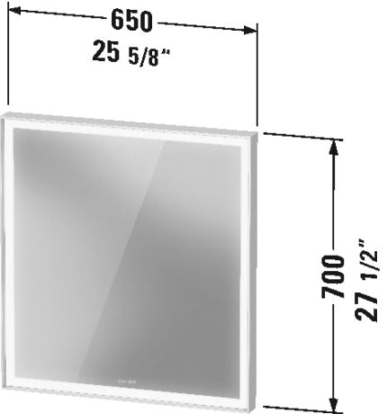 white lighting mirror