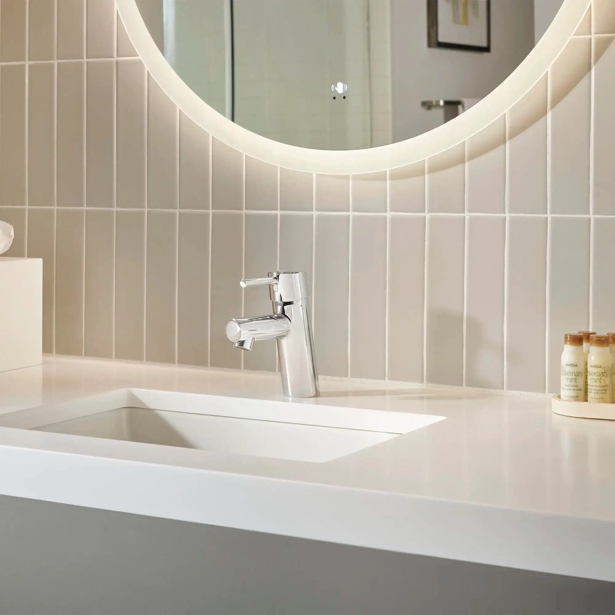 chrome bathroom faucet