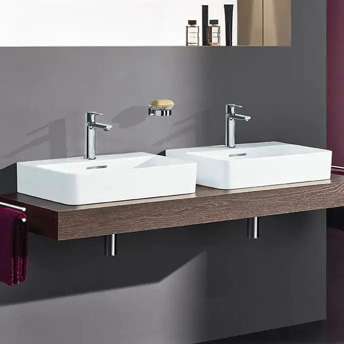 chrome bathroom faucet