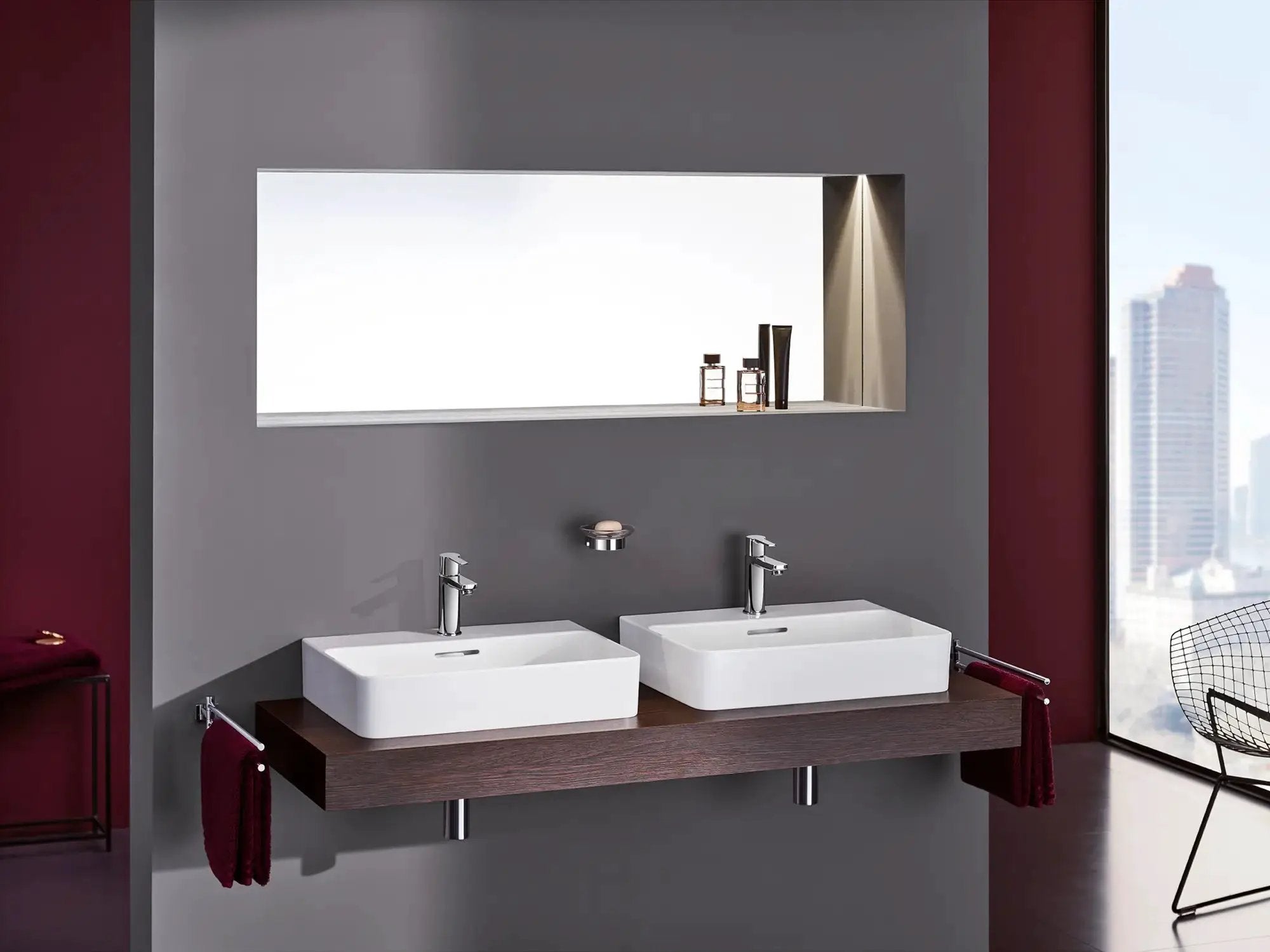 chrome bathroom faucet