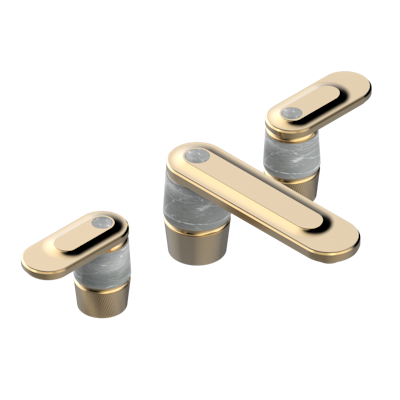 THG Paris Corvair Fior Di Bosco with Lever Handles Widespread Lavatory Set with Drain by THG Paris
