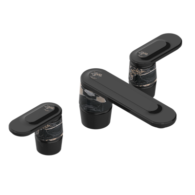 THG Paris Corvair Portoro with Lever Handles Widespread Lavatory Set with Drain by THG Paris