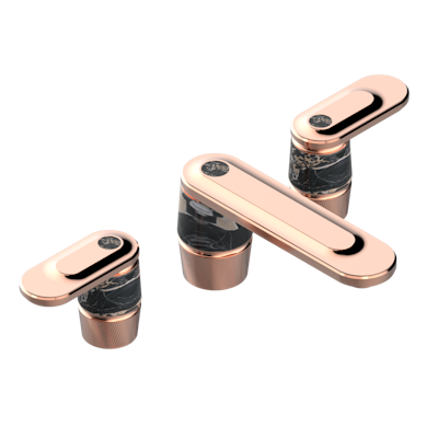 THG Paris Corvair Portoro with Lever Handles Widespread Lavatory Set with Drain by THG Paris