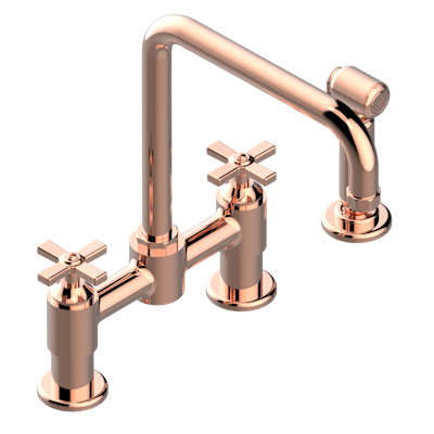 THG Paris Saint-Germain Two Hole Bridge Kitchen Faucet with Side Spray by THG Paris