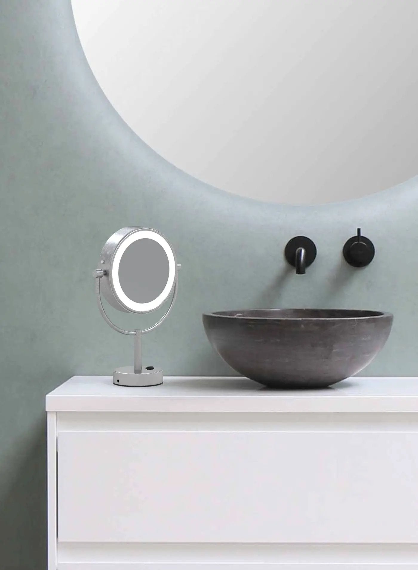 chrome makeup mirror