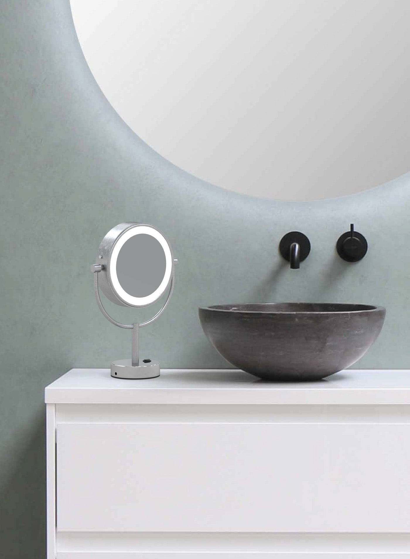 chrome makeup mirror