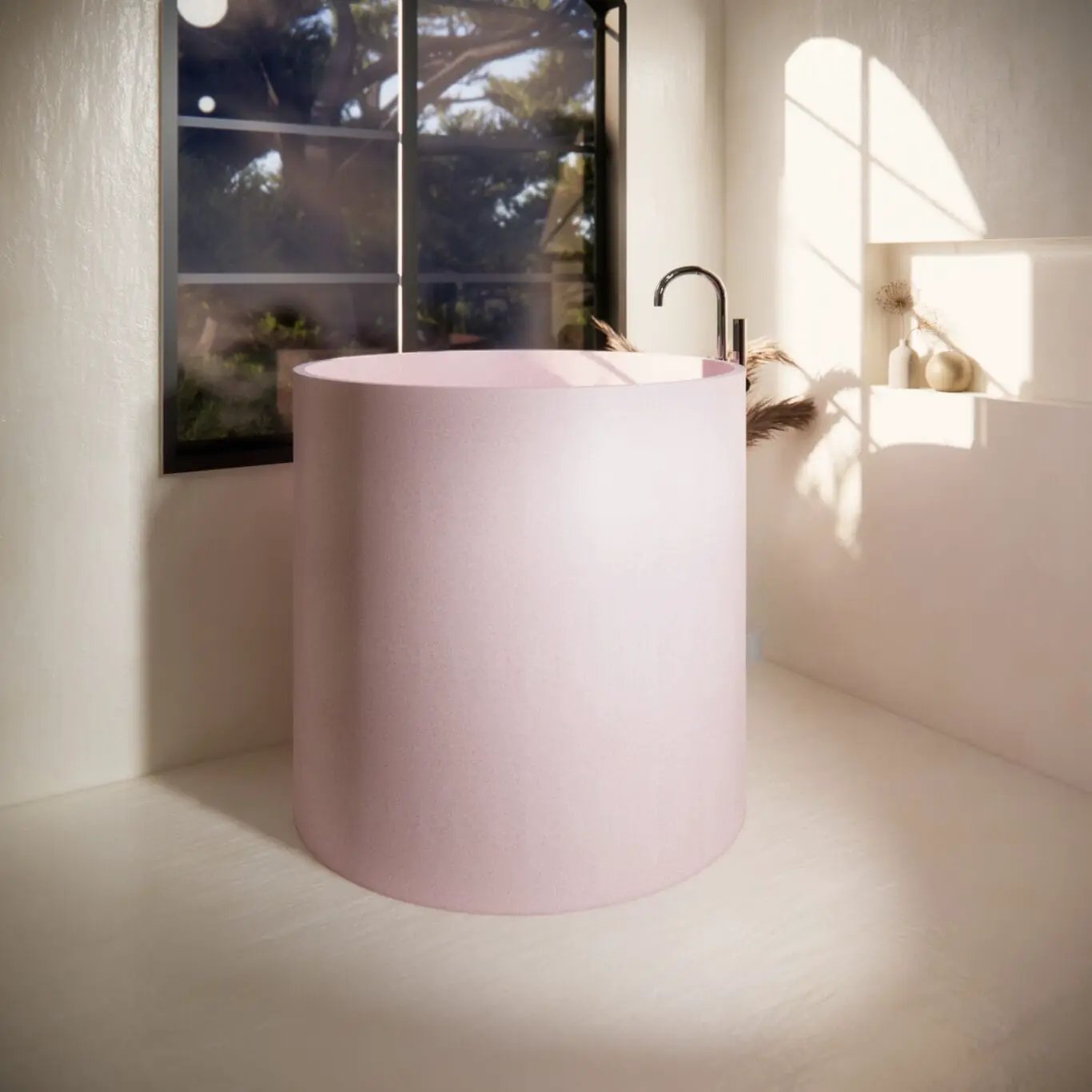 Balux Saka Concrete Freestanding Bathtub by Balux