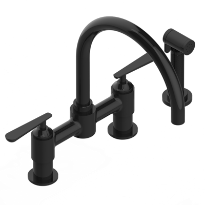 THG Paris Dean Two Hole Bridge Kitchen Faucet with Side Spray by THG Paris