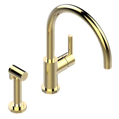 THG Paris Les Ondes Single Hole Mixer with Swivel and Side Spray by THG Paris