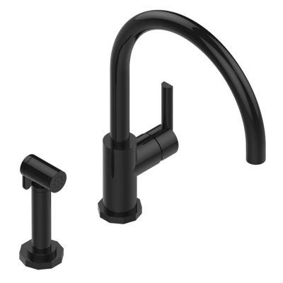 THG Paris Les Ondes Single Hole Mixer with Swivel and Side Spray by THG Paris